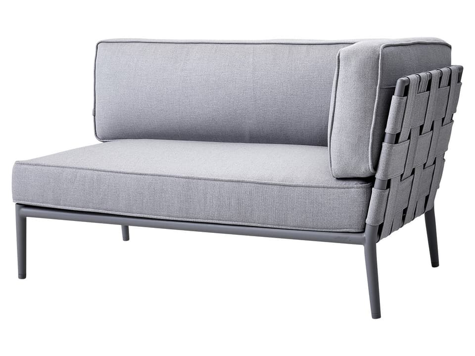 Conic Light Grey Airtouch 2-Seater Sofa Left Module