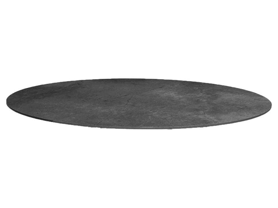 Round Fossil Black Ceramic 57-Inch Table Top
