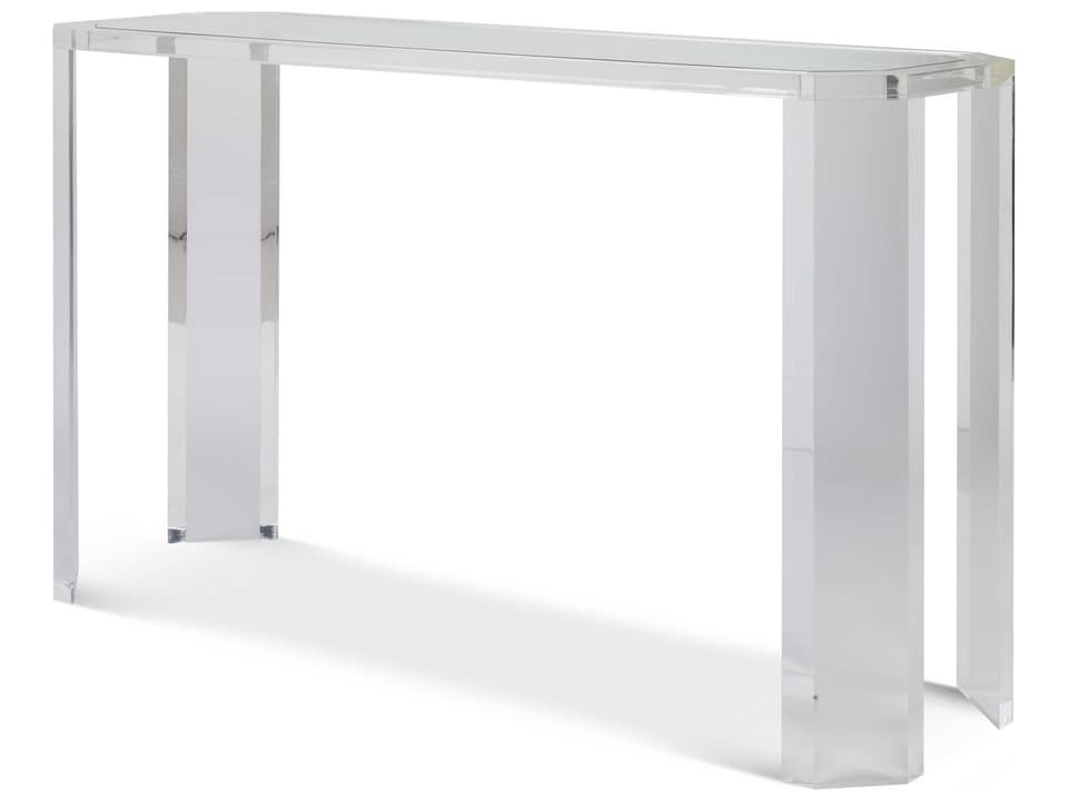 Phoenix Console Table by Thomas O'Brien with Acrylic Base and Wood Top