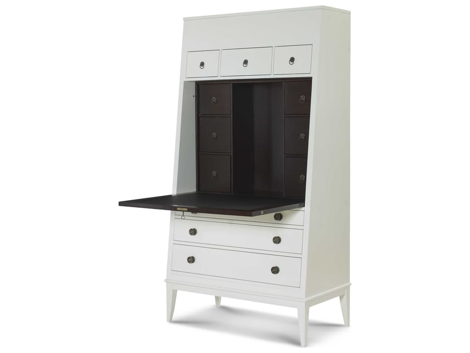 Thomas Obrien White Mahogany Wood Armoire Desk