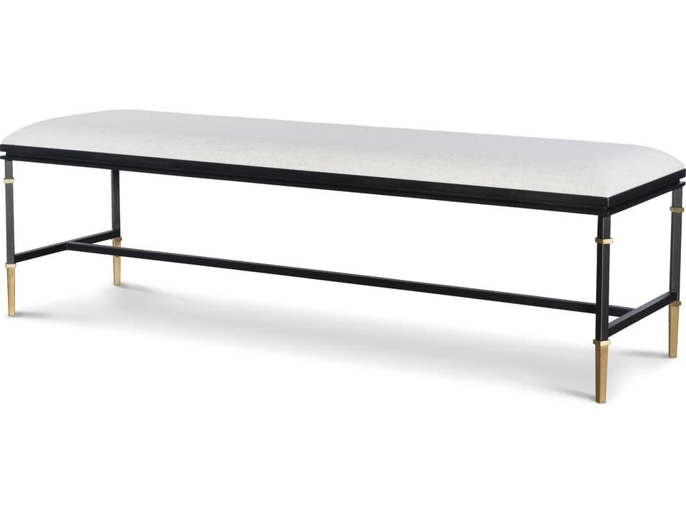 Monterey Upholstered Metal Accent Bench in Black