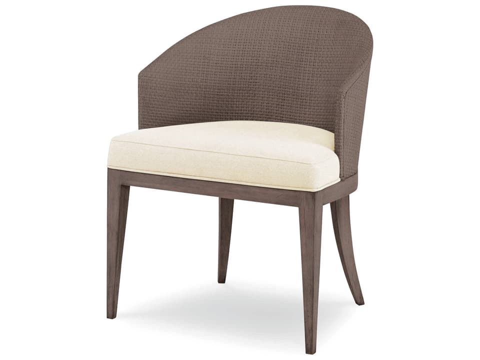 Curate Mahogany Wood Brown Upholstered Side Dining Chair