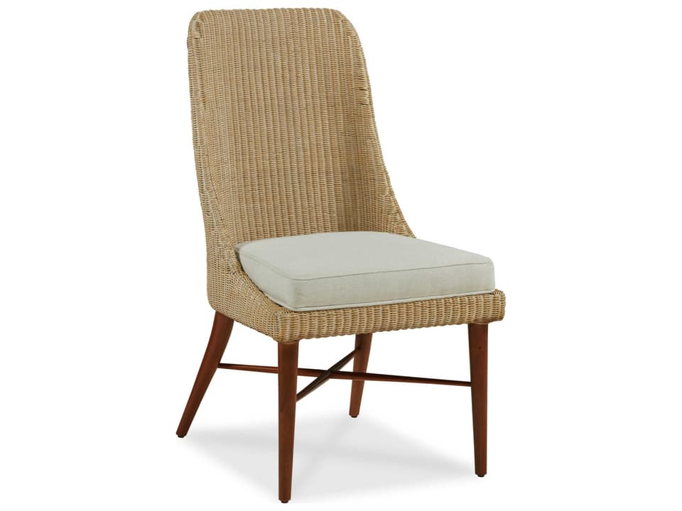 Curate Ingenue Upholstered Dining Side Chair with Wicker and Mahogany