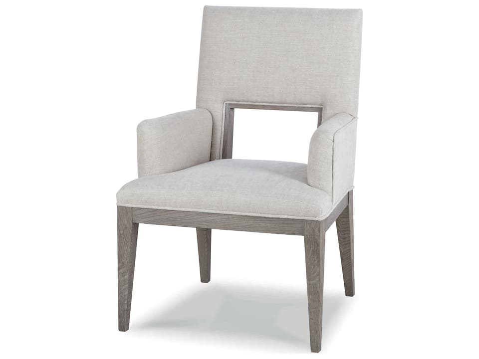 Monarch Upholstered Dining Armchair in Camino Grey Oak with Linen