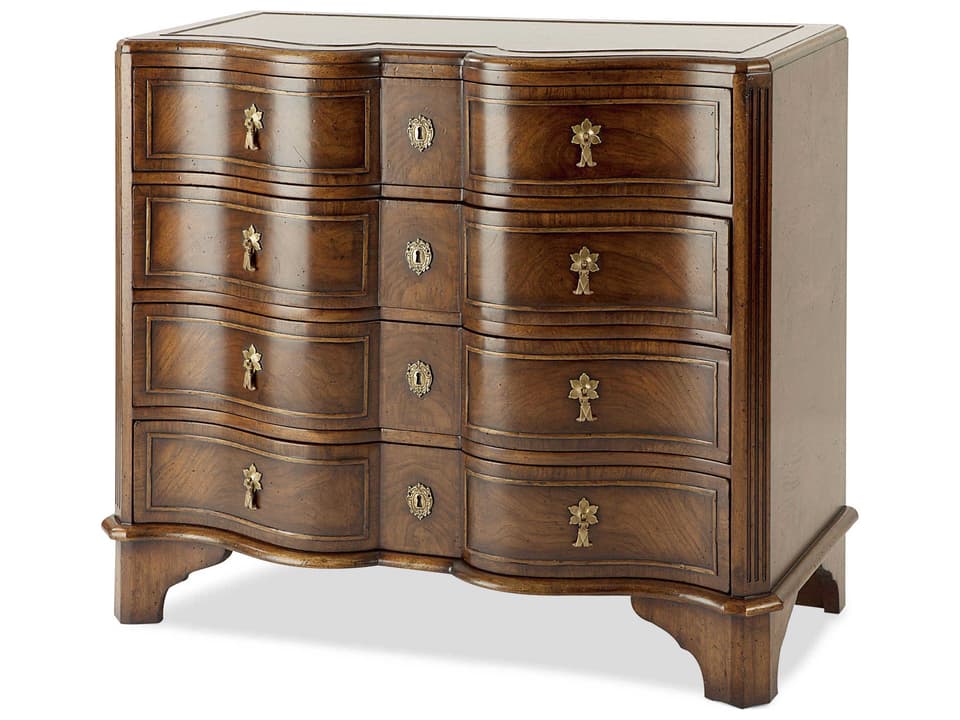 Monarch Byron Serpentine 4-Drawer Chest in Distressed Mahogany