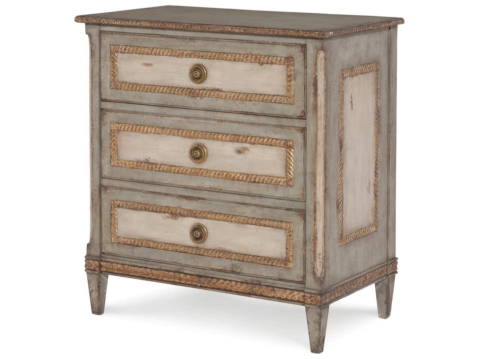 Monarch Corbett 3-Drawer Nightstand in Sage Green and Antique Cream