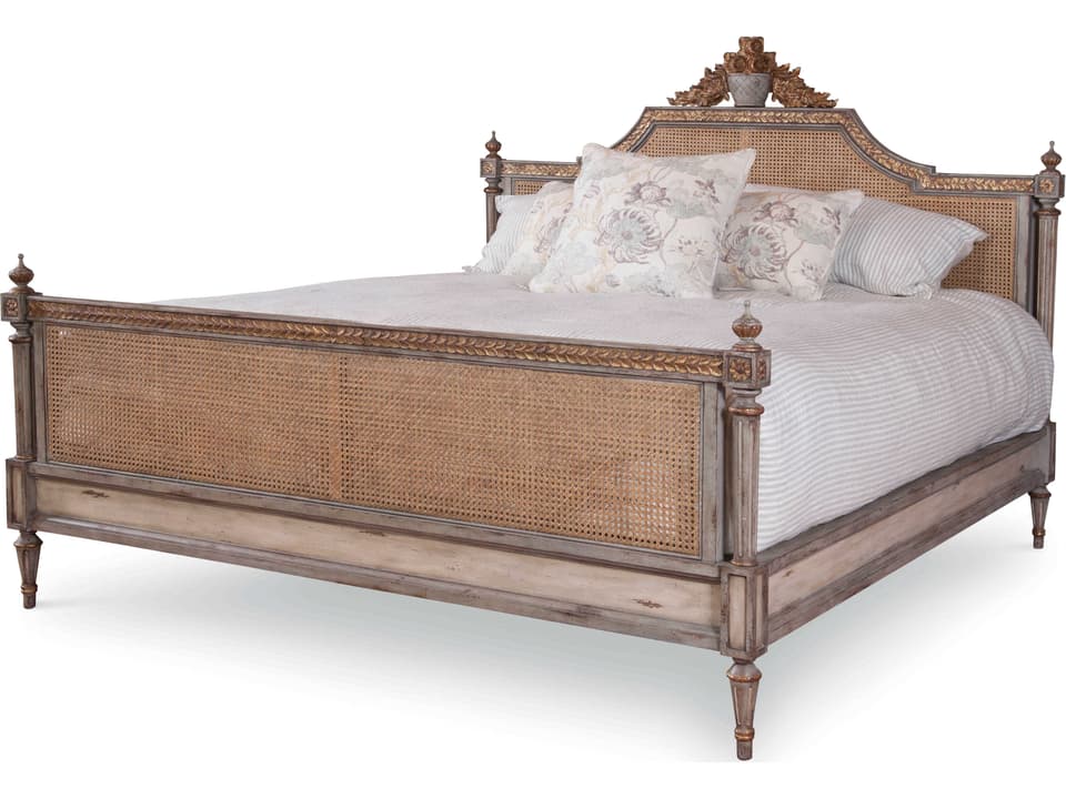 Monarch Corbett Queen Bed High Footboard in Aged Sage Green