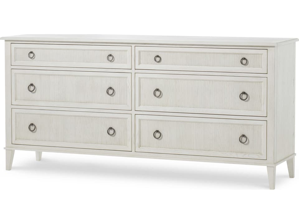 Monarch Hampton 6-Drawer Dresser in Chalk Ash Finish