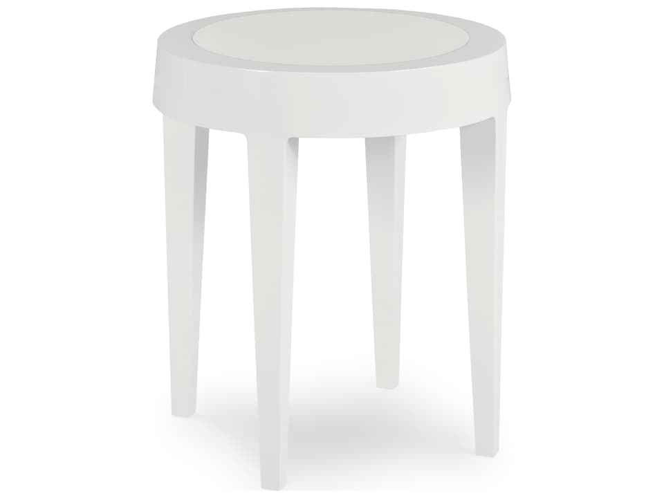 Allison Paladino Sail 18-Inch Round Aluminum End Table in White