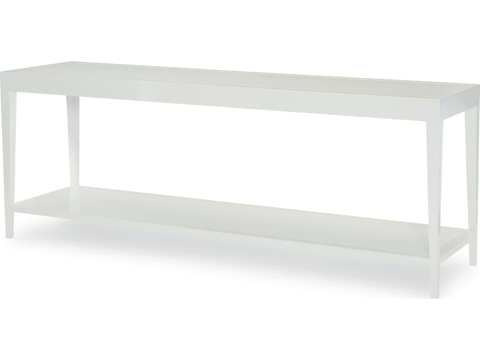 Sail Rectangle Console Table in White Powder Coated Aluminum