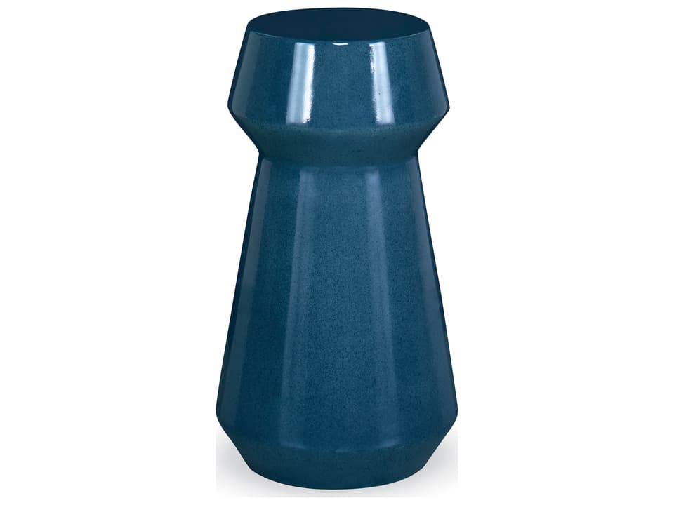 Outdoor Complements Round Martini Table in Blue Glaze GFRC