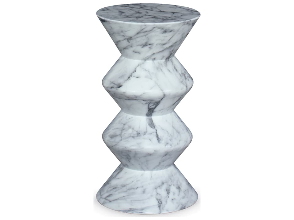 Outdoor Complements Round Martini Table Faux Marble
