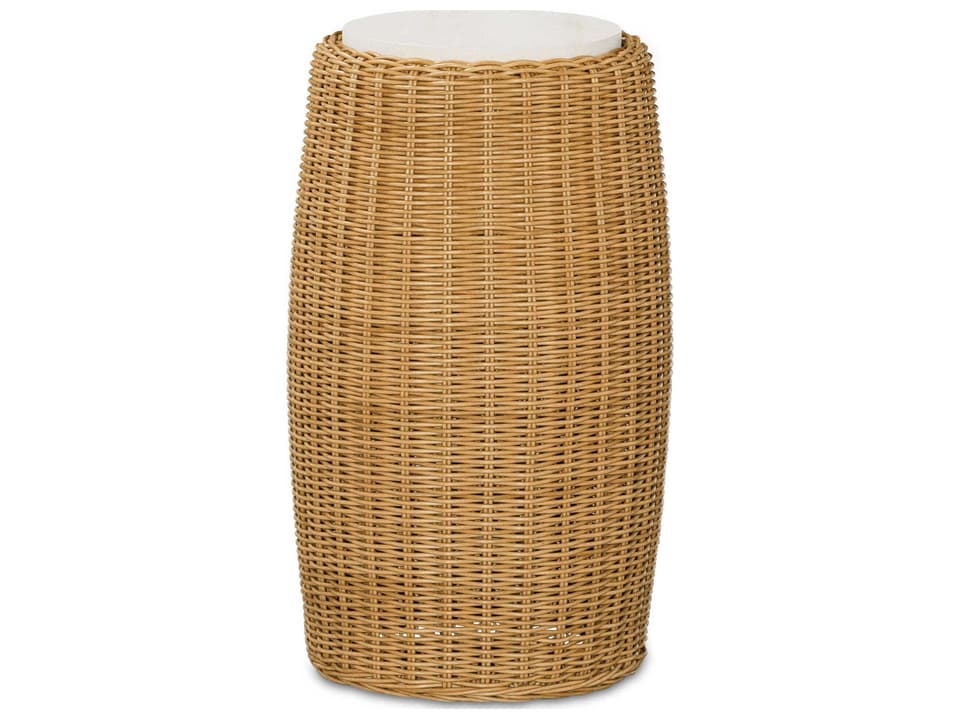Finn Woven Hularo Wicker Round End Table in Natural