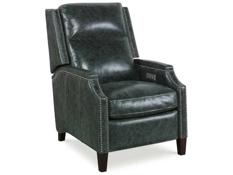 Trading Company Night Black Leather Power Recliner