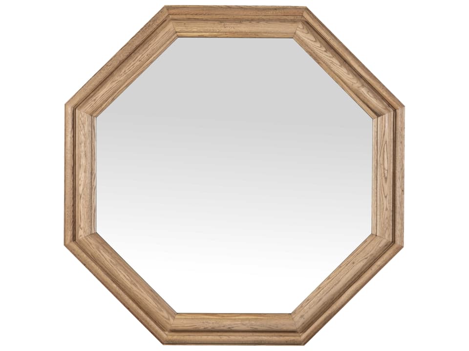 Rowley Octagonal Mirror Grand Tour Collection Natural Oak Finish