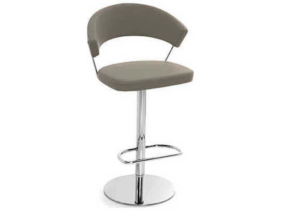New York Adjustable Swivel Bar Stool with Upholstered Seat