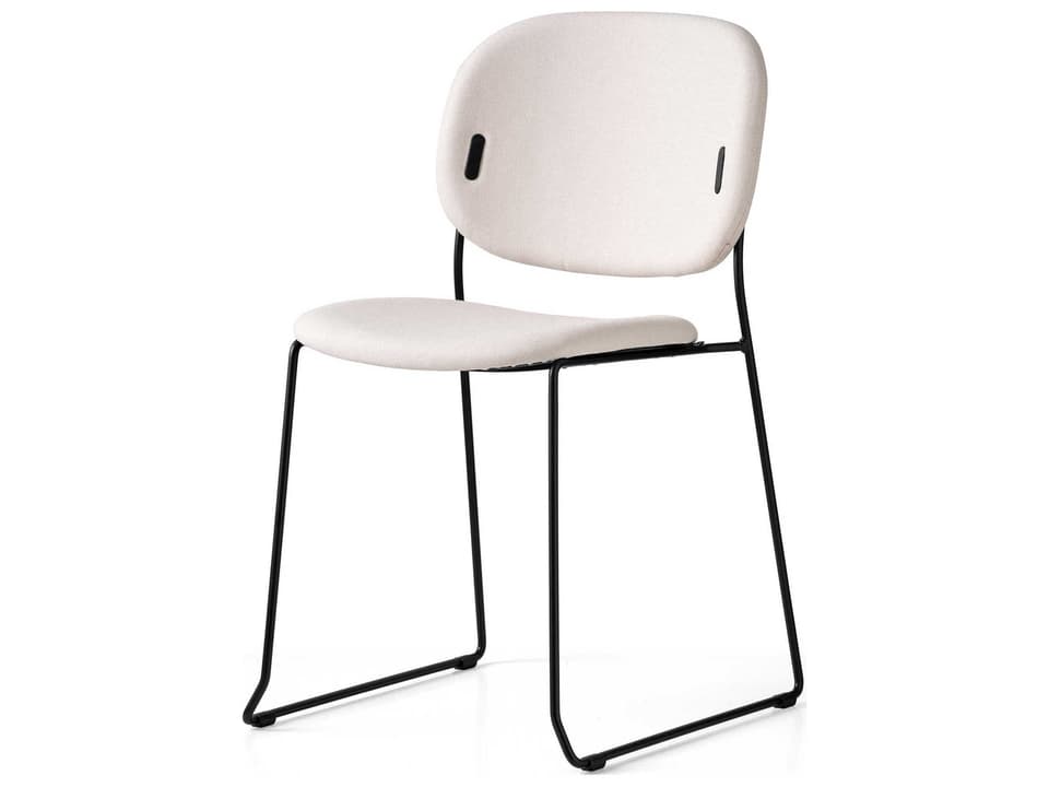 Yo! Metal Frame Dining Side Chair with Upholstered Seat