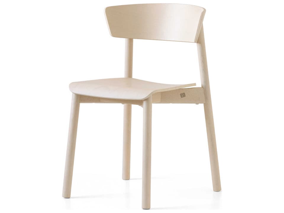 Tuka Beech Wood Beige Armless Dining Chair