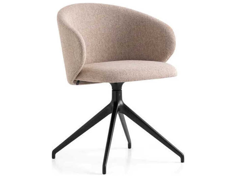 Tuka Beige Upholstered Swivel Office Chair