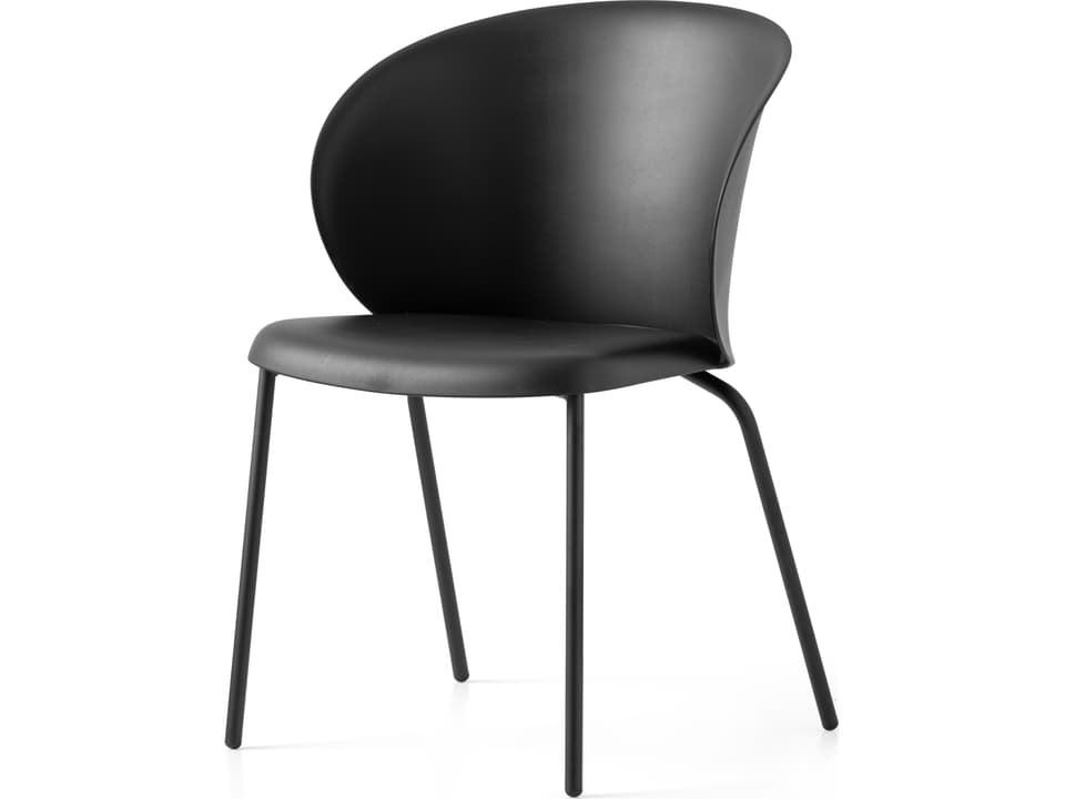 Tuka CB2134 Dining Armchair with Metal Frame and Polypropylene Seat