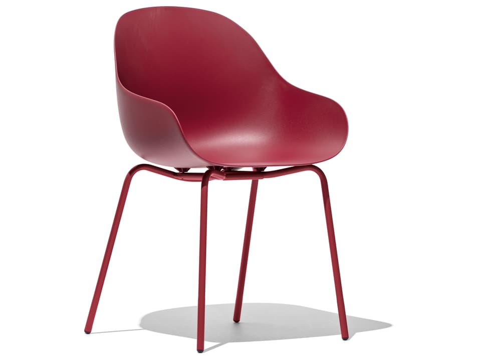 Academy Non-Upholstered Dining Armchair with Metal Legs and Recycled Polypropylene Shell