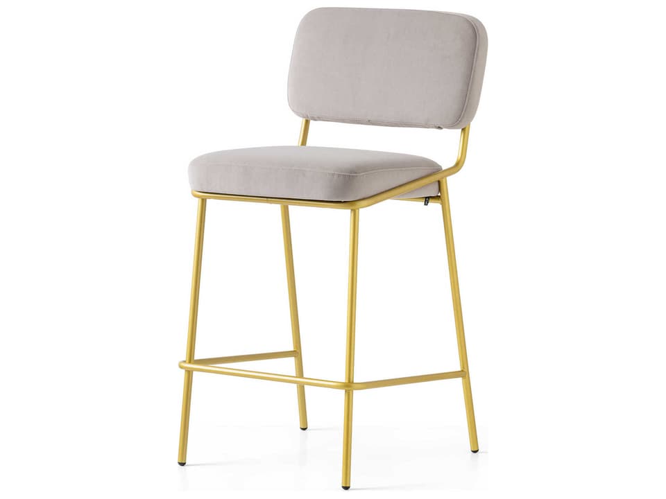 Sixty Upholstered Counter Stool with Metal Frame and Padded Seat