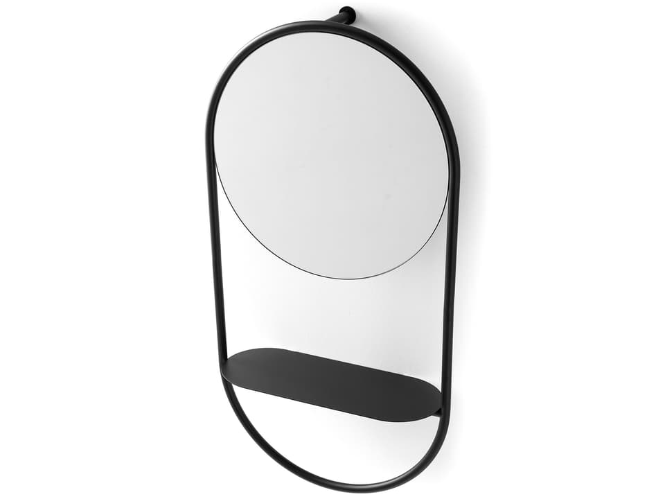 Juno Oval Wall Mirror with Metal Shelf
