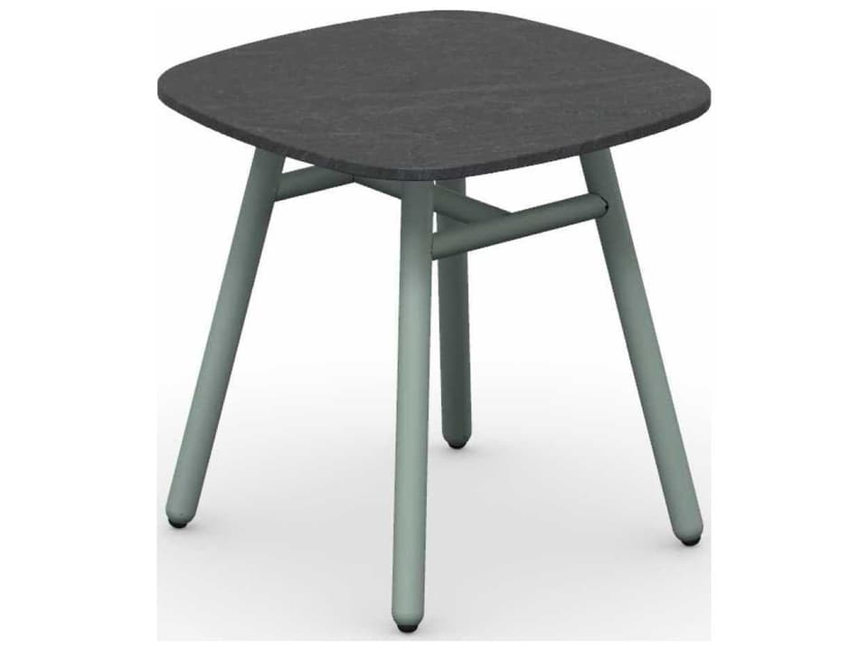 Yo Square End Table in Matt Thyme Green and Cardoso Black