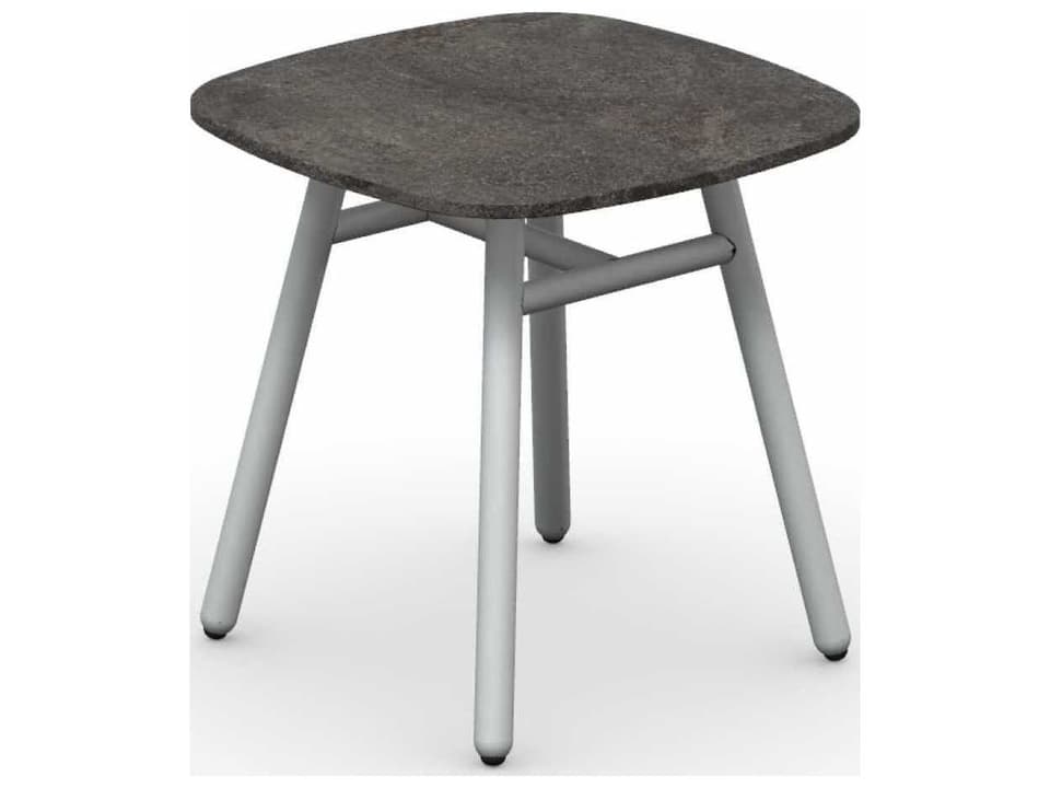 Connubia Yo Outdoor Square Coffee Table with Porphyry Brown Ceramic Top