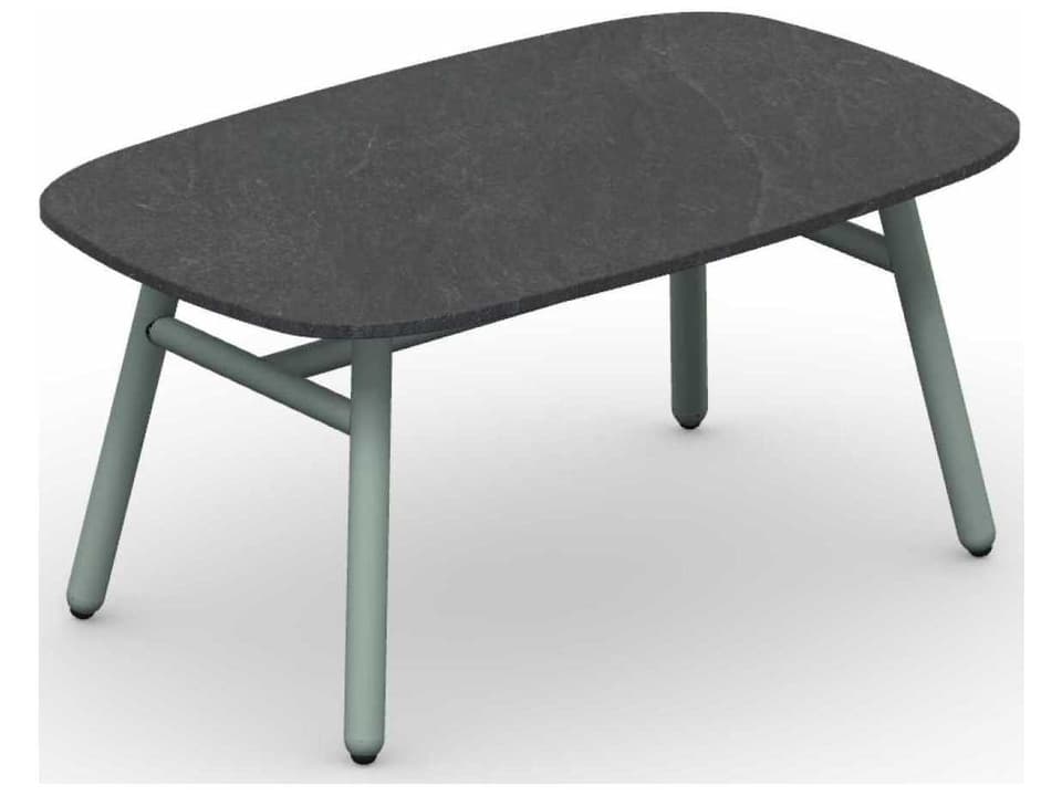 Yo Matt Thyme Green / Cardoso Black Aluminum Ceramic Rectangular Coffee Table
