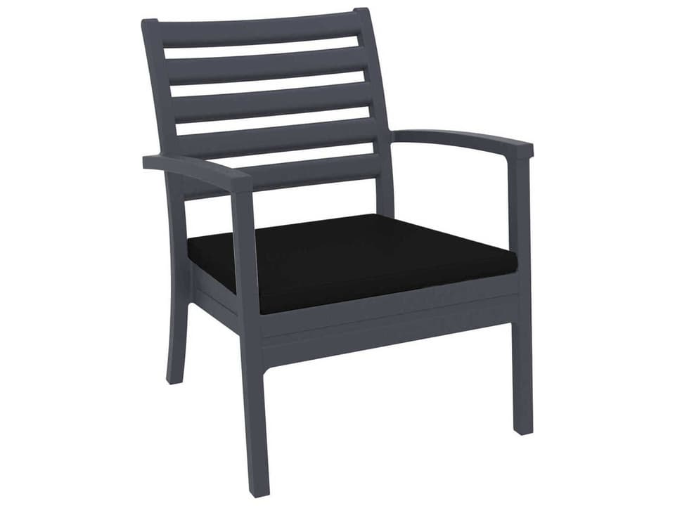 Artemis Dark Gray Polypropylene Cushion Lounge Chair
