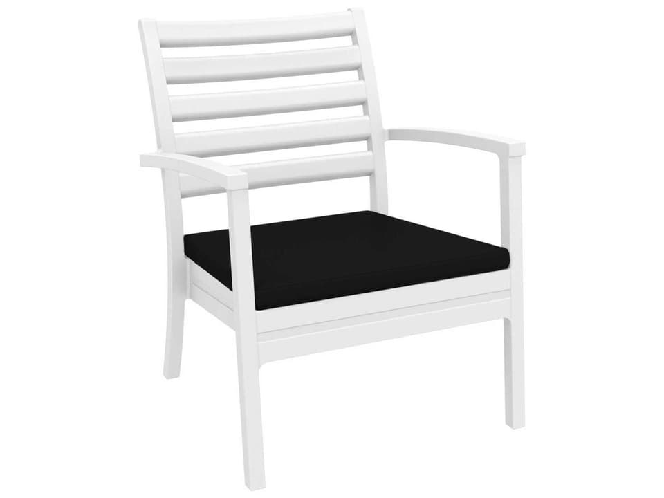 Artemis White Polypropylene Cushion Lounge Chair