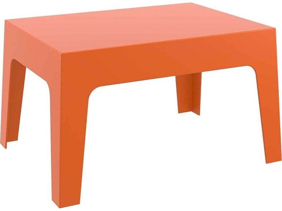 Box Resin Rectangular Coffee Table in Orange