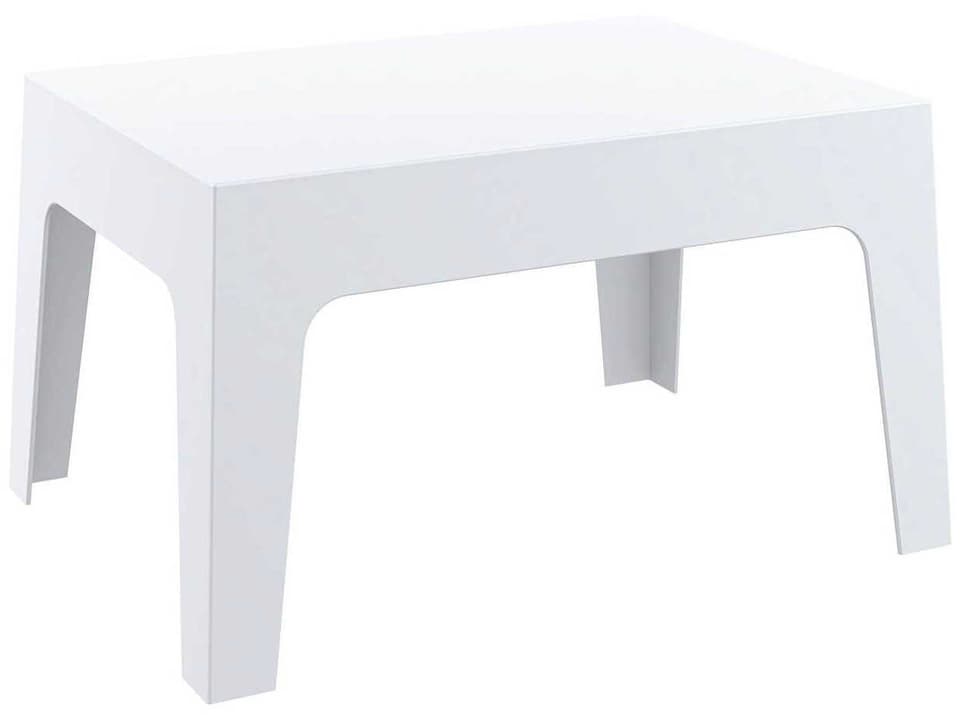 Box Rectangular Polypropylene Resin Coffee Table in White