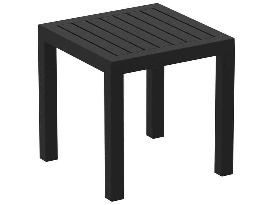 Ocean Square Resin Side Table in Black