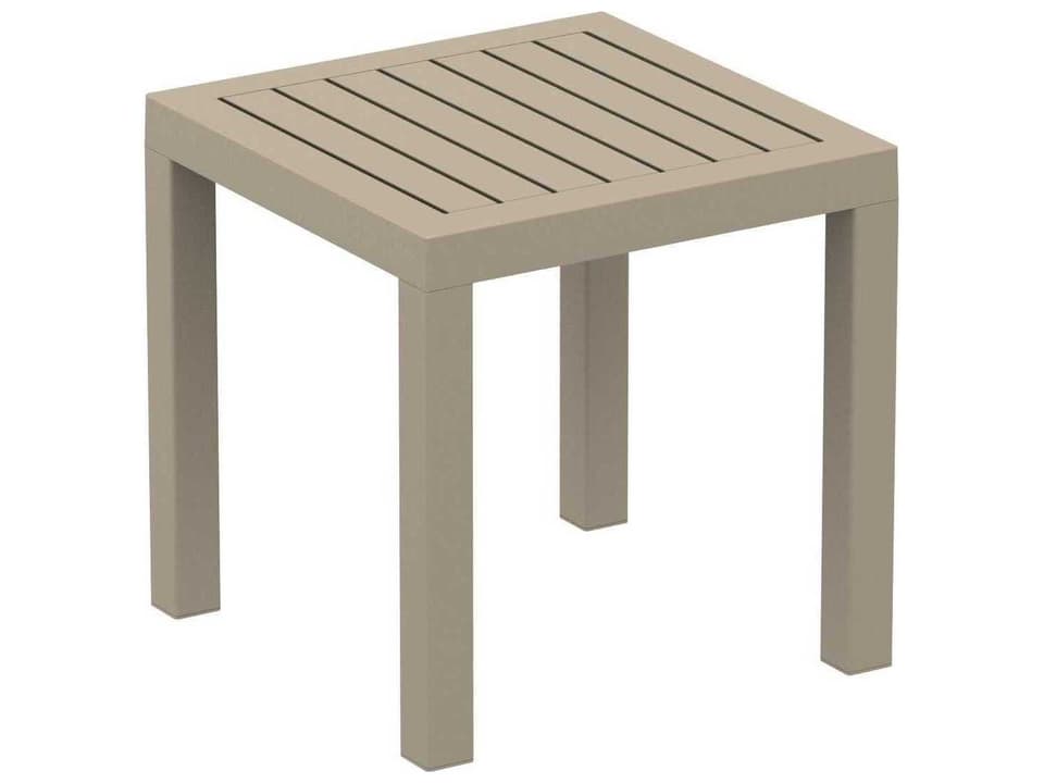 Ocean Square Resin Side Table in Taupe