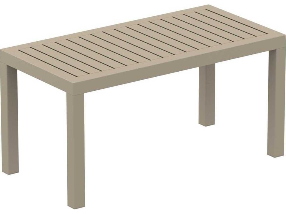 Ocean Rectangular Polypropylene Coffee Table in Taupe