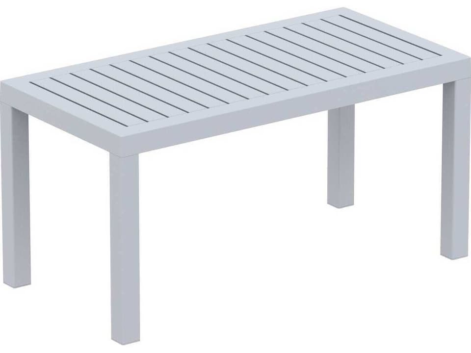 Ocean 36-Inch Rectangular Coffee Table in Silver Gray
