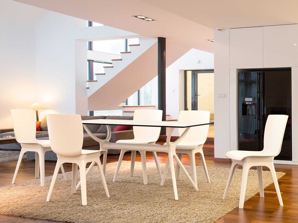 Mio 7-Piece Resin Dining Set in White