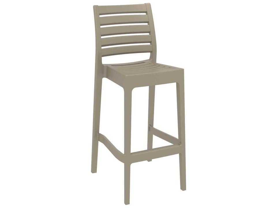 Ares Taupe Resin Bar Stool