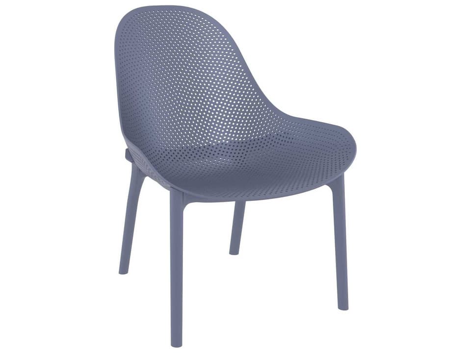 Sky Dark Gray Resin Lounge Chair