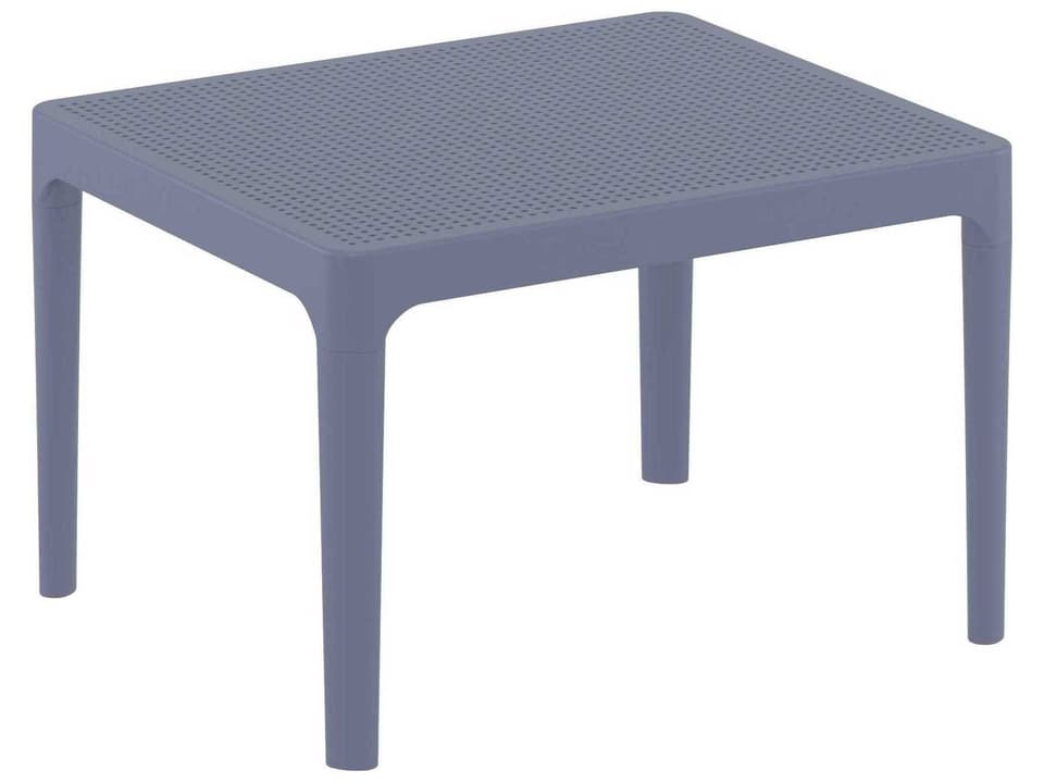 Sky 24-Inch Rectangular Polypropylene End Table in Dark Gray