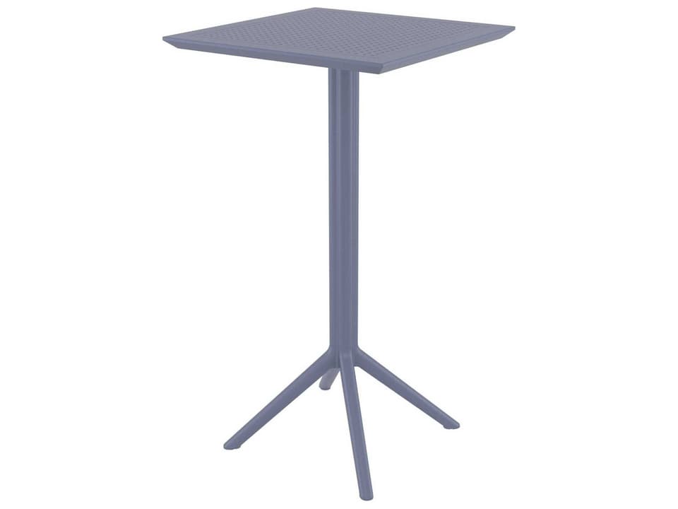 Sky Square Folding Polypropylene Bar Table in Dark Gray