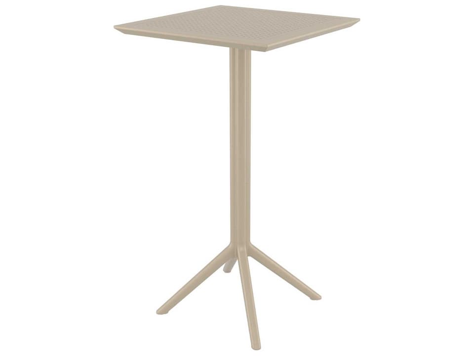 Sky 24-Inch Square Folding Bar Table in Taupe