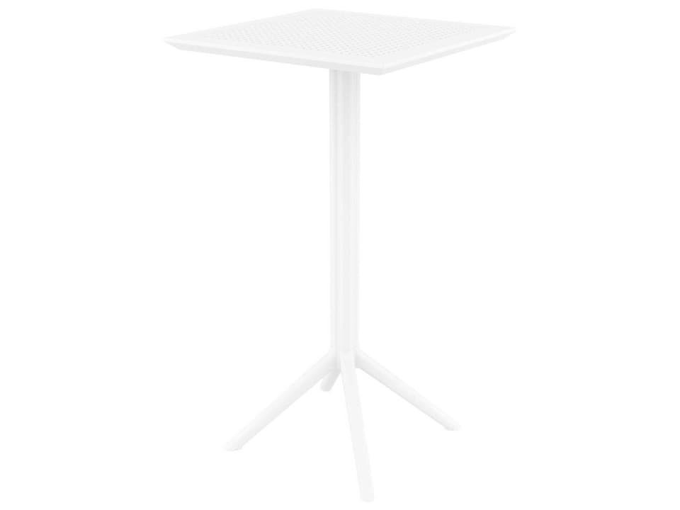 Sky 24-Inch Square Folding Polypropylene Bar Table in White