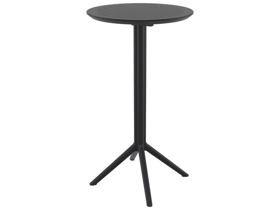 Sky 24-Inch Round Folding Bar Table in Black