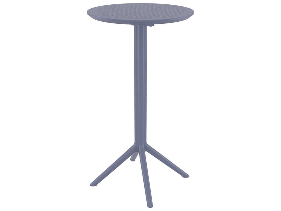 Sky 24-Inch Round Folding Bar Table in Dark Gray