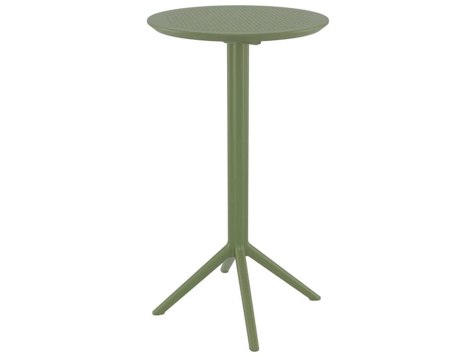 Sky 24-Inch Round Folding Bar Table in Olive Green