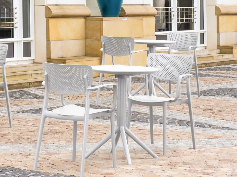 Loft White Polypropylene Dining Set