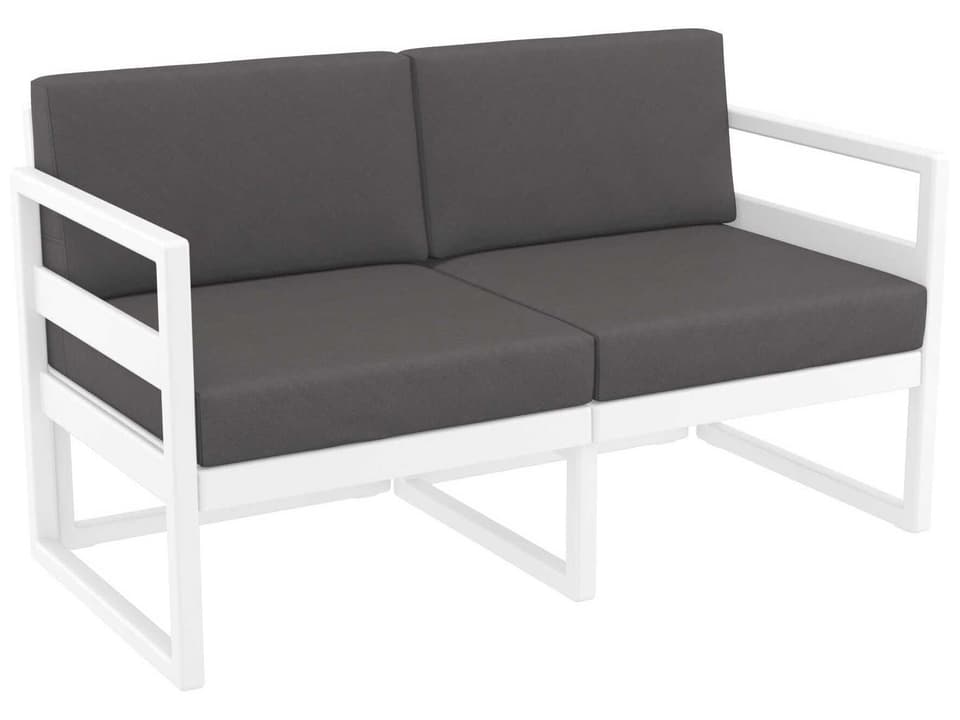 Mykonos White Resin Cushion Loveseat